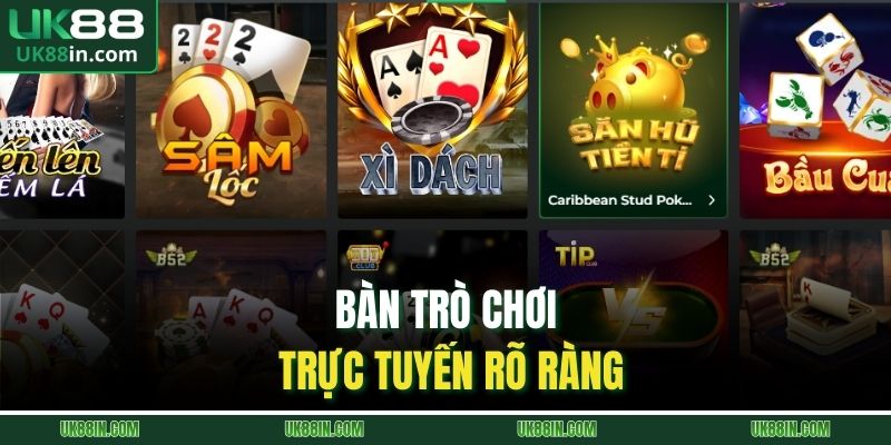 Bàn trò chơi trực tuyến rõ ràng