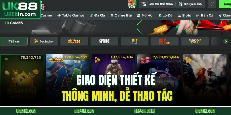 Giao diện thiết kế thông minh, dễ thao tác