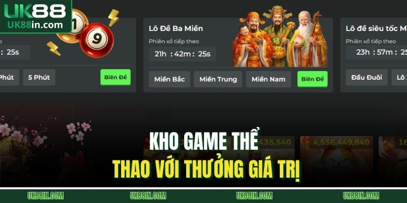 Kho game thể thao với thưởng giá trị